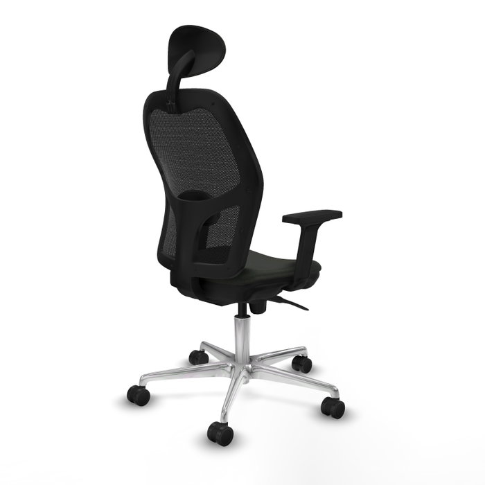 PIQUERAS Y CRESPO Silla de oficina Jorquera con mecanismo Sincro y cabecero fijo, Negro