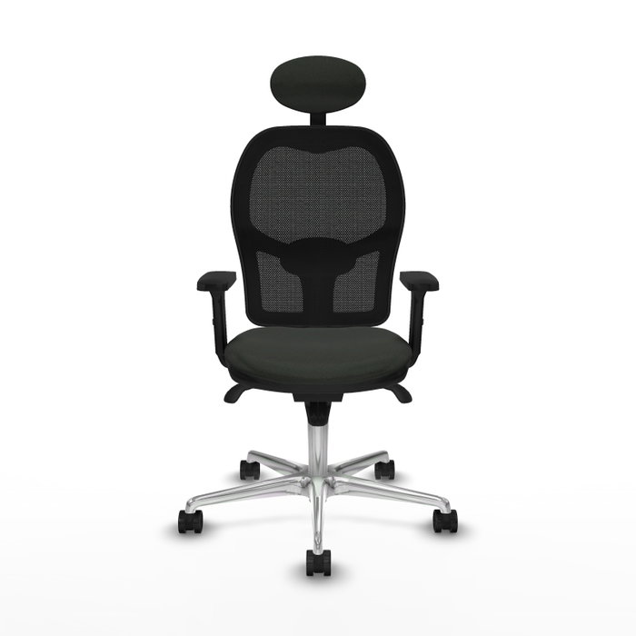 PIQUERAS Y CRESPO Silla de oficina Jorquera con mecanismo Sincro y cabecero fijo, Negro