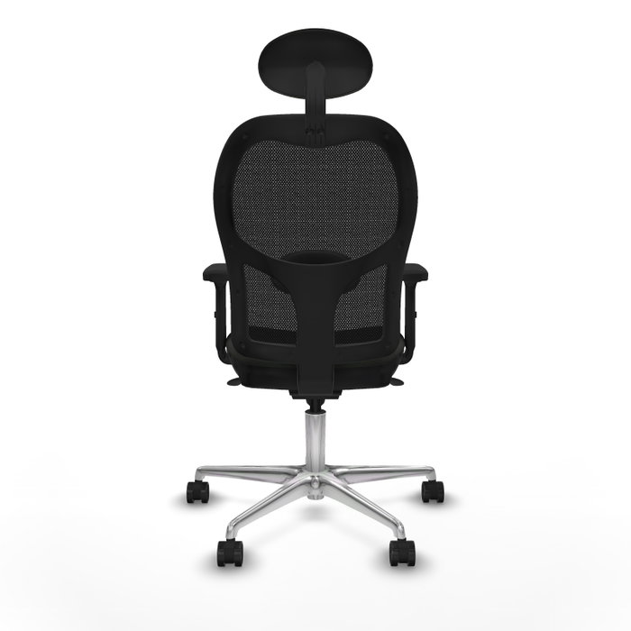 PIQUERAS Y CRESPO Silla de oficina Jorquera con mecanismo Sincro y cabecero fijo, Negro