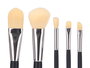 Berilo Estuche Espejo con 5 Brochas de Maquillaje, Plástico/Cristal/Metal/Madera, Negro, 9.5x16.3x3 cm (Set de 12)