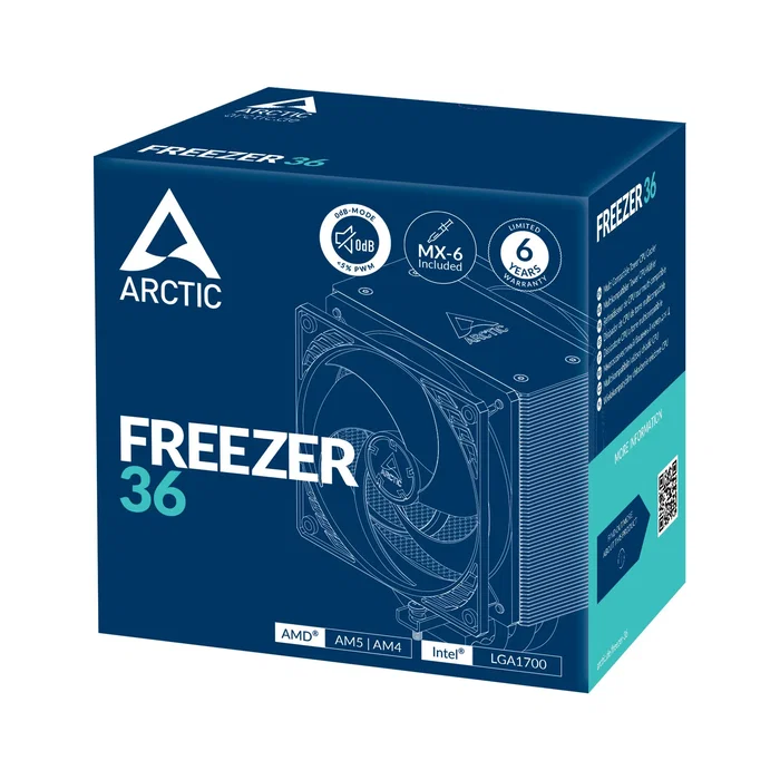 Arctic Freezer 36 - Ventilador CPU Torre - Refrigerador de Aire con 2 Ventiladores de 120 mm PWM - Compatible con Intel LGA1851, LGA1700, AMD AM4 y AM5