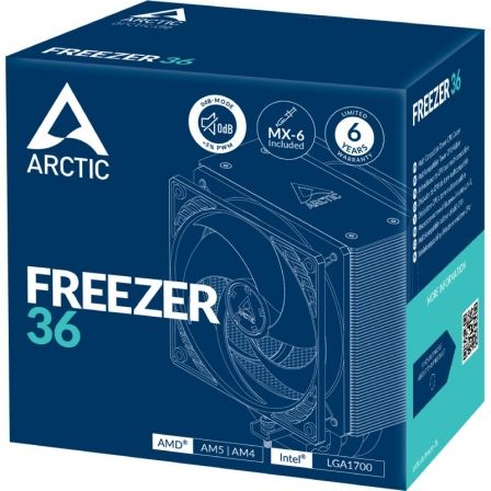 Arctic Freezer 36 - Ventilador CPU Torre - Refrigerador de Aire con 2 Ventiladores de 120 mm PWM - Compatible con Intel LGA1851, LGA1700, AMD AM4 y AM5