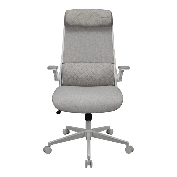 Cougar CGR-STD-ASW Silla Gaming Ergonomica con Respaldo Ajustable, Reposacabezas, Almohada Lumbar, Tela Blanco y Negro - Capacidad 120 kg
