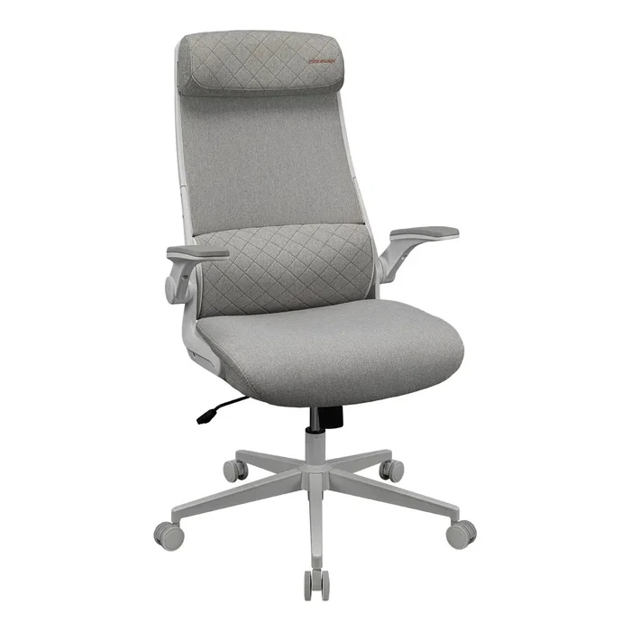 Cougar CGR-STD-ASW Silla Gaming Ergonomica con Respaldo Ajustable, Reposacabezas, Almohada Lumbar, Tela Blanco y Negro - Capacidad 120 kg