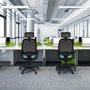 PIQUERAS Y CRESPO Silla de oficina Cilanco con mecanismo Sincro/Traslack, Granate y Negro