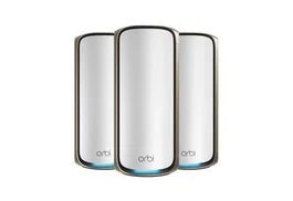 NETGEAR Orbi 970 Series Quad-Band WiFi 7 Mesh System, 3 piezas, Gris