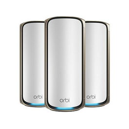 NETGEAR Orbi 970 Series Quad-Band WiFi 7 Mesh System 3-Pack Blanco/Gris 27Gbps (RBK973)
