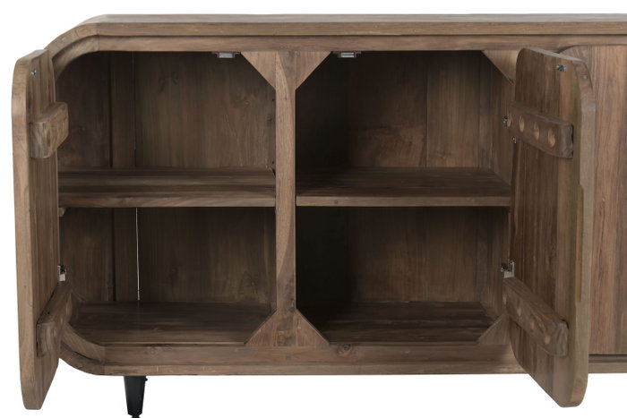 DKD Home Decor Buffet de Teca Reciclada 200x45x80 con 4 Puertas Natural