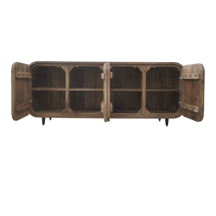 DKD Home Decor Buffet de Teca Reciclada 200x45x80 con 4 Puertas Natural