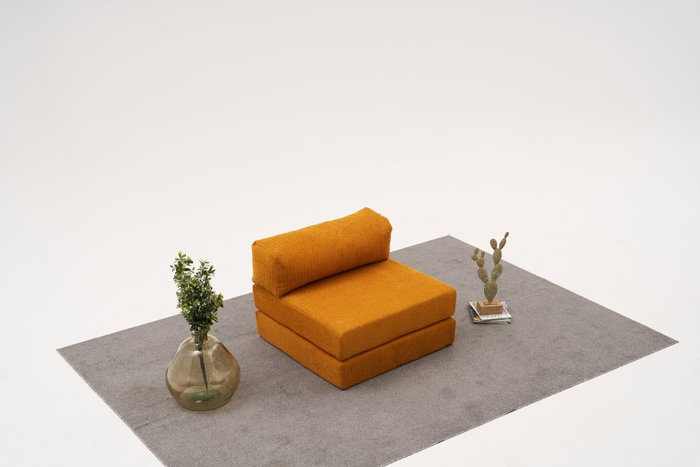 Atelier Del Sofa Sofá 1 Plaza Naranja 95x95x75 cm Tejido Chenilla