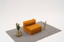 Atelier Del Sofa Sofá 1 Plaza Naranja 95x95x75 cm Tejido Chenilla