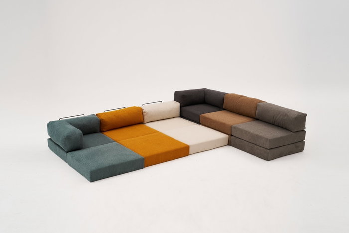 Atelier Del Sofa Sofá 1 Plaza Naranja 95x95x75 cm Tejido Chenilla