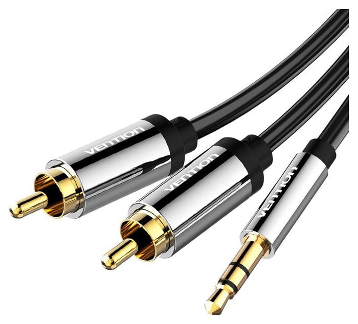 Vention Cable de Audio Estéreo Jack 3.5 mm Macho a 2x RCA Macho 3m Negro