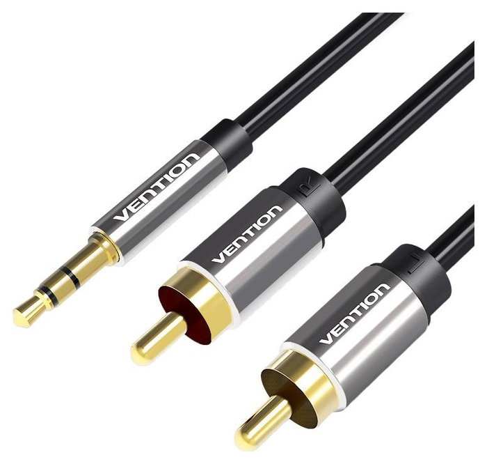 Vention Cable de Audio Estéreo Jack 3.5 mm Macho a 2x RCA Macho 3m Negro