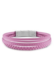 Guess Pulsera Malibu JUMB01345JWSTFCT-U Rosa y Plateada