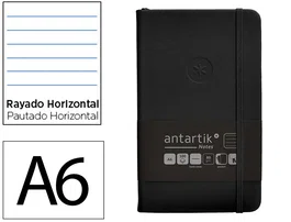 Antartik Cuaderno A6 Tapa Dura Hojas Rayas Negro 100 Hojas 80gr FSC