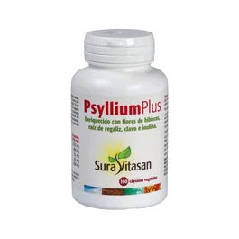 Sura Vitasan Psyllium Plus Enriquecido con F.O.S - Suplemento de Fibra con Inulina Prebiótica, Flores de Hibisco y Regaliz - 100 Cápsulas
