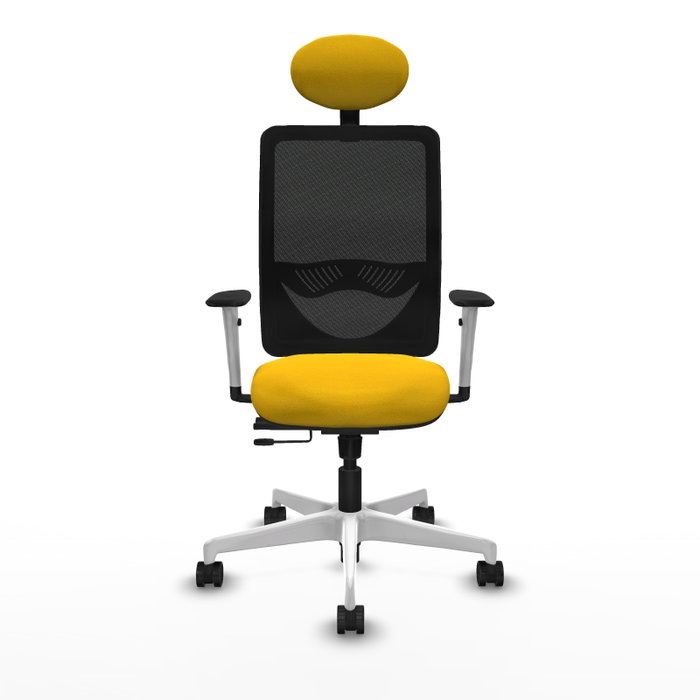 PIQUERAS Y CRESPO Silla de oficina Zulema con mecanismo Sincro/Traslack, Amarillo y Negro