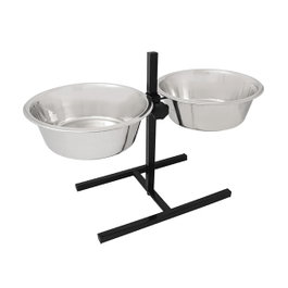 Nayeco Set de Comederos Elevados de Acero Inoxidable 2x4L con Soporte Regulable