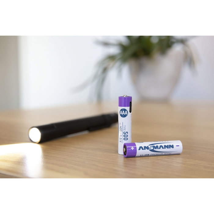 Ansmann Pack de 4 Pilas Recargables AAA Lithium-ion 400mAh con Cable USB-C Ansmann Pack de 4 Pilas Recargables AAA Lithium-ion 400mAh con Cable USB-C