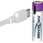 Ansmann Pack de 4 Pilas Recargables AAA Lithium-ion 400mAh con Cable USB-C