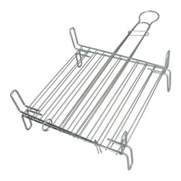 SATURNIA Parrilla Barbacoa Doble 30x30 cm Cromada