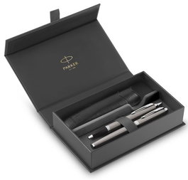 Parker Juego de Bolígrafo y Pluma IM Acero CT con Estuche