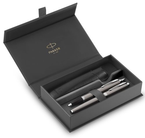 Parker Juego de Bolígrafo y Pluma IM Acero CT con Estuche Parker Juego de Bolígrafo y Pluma IM Acero CT con Estuche