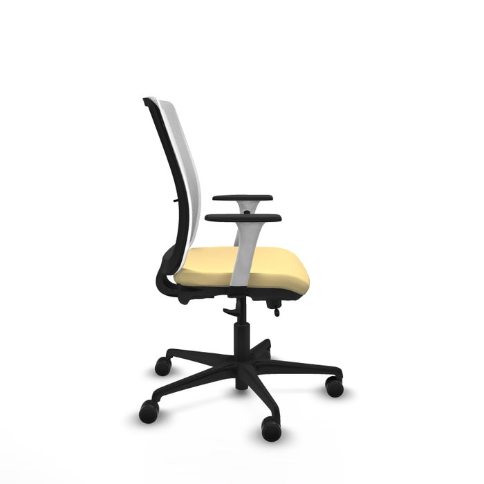 PIQUERAS Y CRESPO Silla de oficina Haches con mecanismo Sincro/Traslack, Crema y Blanco