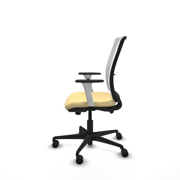 PIQUERAS Y CRESPO Silla de oficina Haches con mecanismo Sincro/Traslack, Crema y Blanco