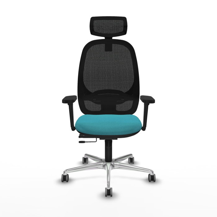 PIQUERAS Y CRESPO Silla de oficina Cilanco con mecanismo Sincro/Traslack, Turquesa y Negro