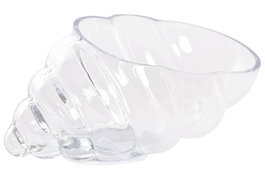DKD Home Decor Bandeja Vaciabolsillos de Cristal Caracola 20x12,5x9 cm