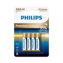Philips Premium Alkaline AAA 1.5 V, pack de 4