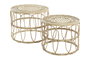 DKD Home Decor Set de 2 Mesitas Auxiliares de Ratán Natural