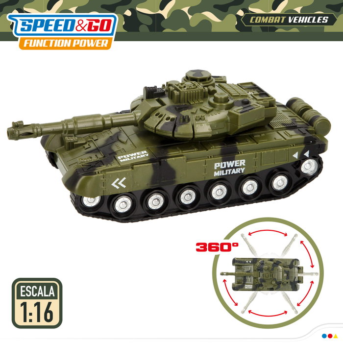 Speed & Go Camión de juguete portacoches militares con luz y sonido