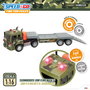 Speed & Go Camión de juguete portacoches militares con luz y sonido