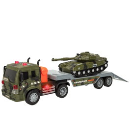Speed & Go Camión de juguete portacoches militares con luz y sonido