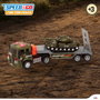 Speed & Go Camión de juguete portacoches militares con luz y sonido