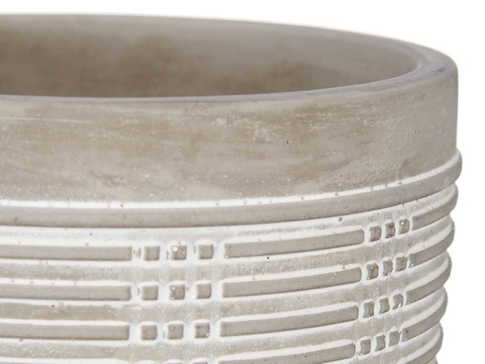 Ibergarden Maceta Cemento Rayada Redonda 13.5x13 cm Gris (Set de 8)