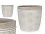 Ibergarden Maceta Cemento Rayada Redonda 13.5x13 cm Gris (Set de 8)