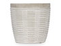 Ibergarden Maceta Cemento Rayada Redonda 13.5x13 cm Gris (Set de 8)