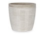 Ibergarden Maceta Cemento Rayada Redonda 13.5x13 cm Gris (Set de 8)