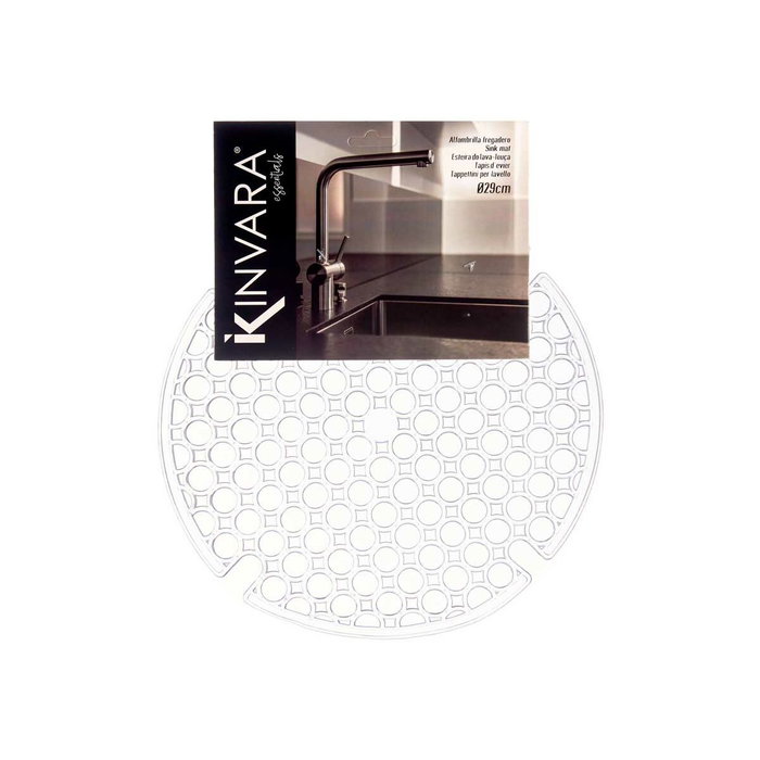 Alfombrilla Antideslizante Kinvara Transparente Plástico 29 x 0,1 x 29 cm Fregadero (12 Unidades)