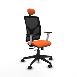 PIQUERAS Y CRESPO Silla de oficina Motilla Naranja con respaldo de malla Negro