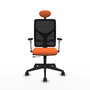 PIQUERAS Y CRESPO Silla de oficina Motilla Naranja con respaldo de malla Negro