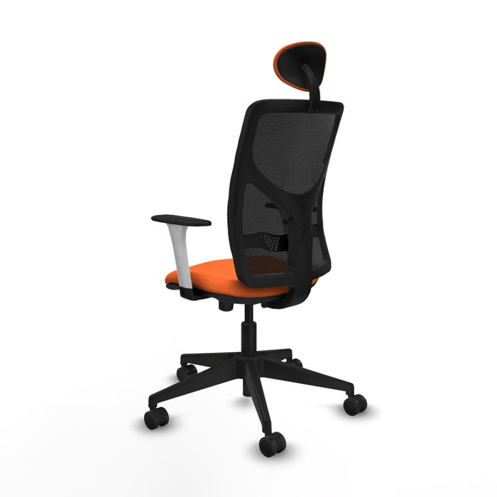 PIQUERAS Y CRESPO Silla de oficina Motilla Naranja con respaldo de malla Negro