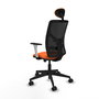 PIQUERAS Y CRESPO Silla de oficina Motilla Naranja con respaldo de malla Negro