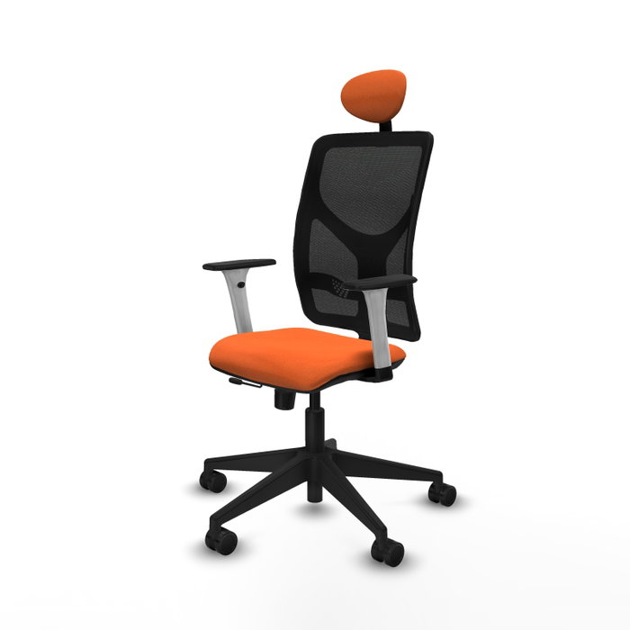 PIQUERAS Y CRESPO Silla de oficina Motilla Naranja con respaldo de malla Negro