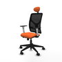 PIQUERAS Y CRESPO Silla de oficina Motilla Naranja con respaldo de malla Negro