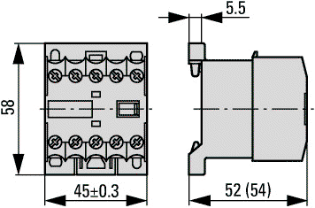 EATON ELECTRIC Contactor DILER 4-polar 6A 400VAC